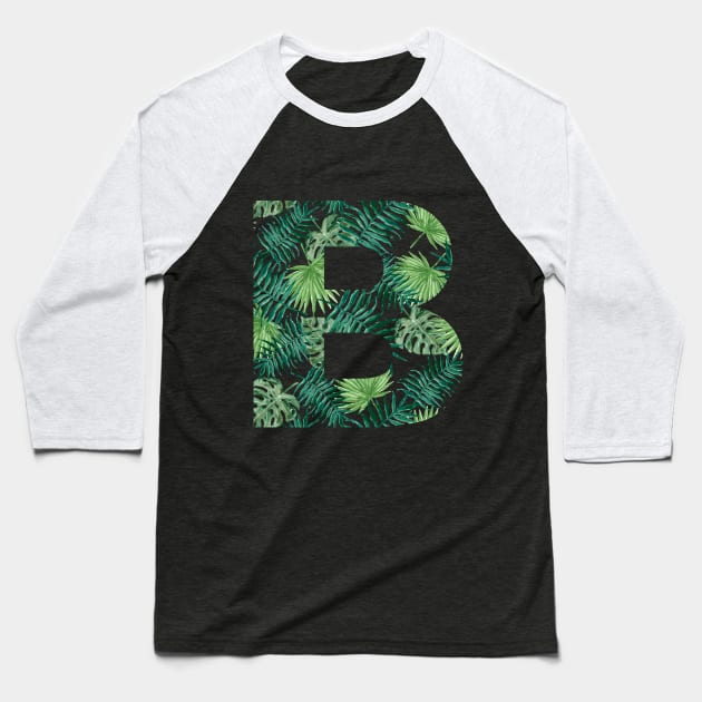 B letter - palm leaves Baseball T-Shirt by hedehede